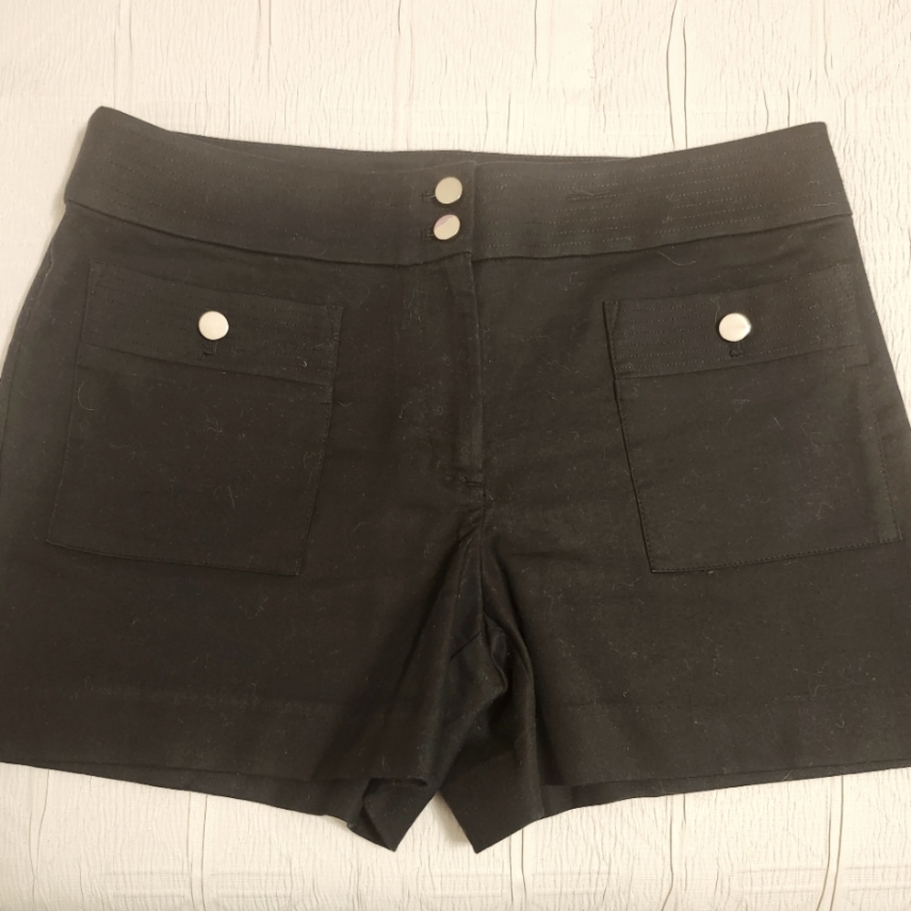 Loft Black Shorts with Gold Button